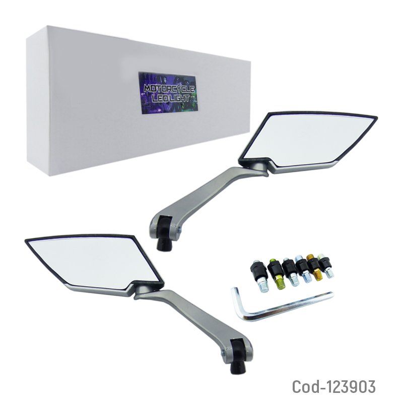 Espejo para moto, metal con hilo 8-10. universal. en colores. mayorista — imagen 4
