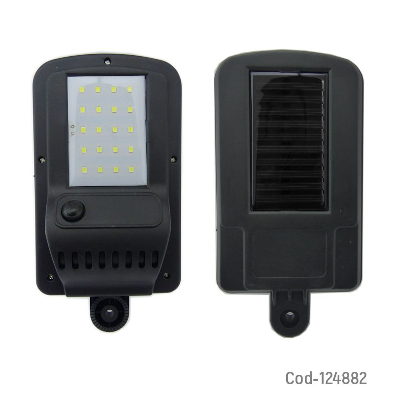 Foco mini solar para pared 20 led, pvc. en caja. mayorista — imagen 2