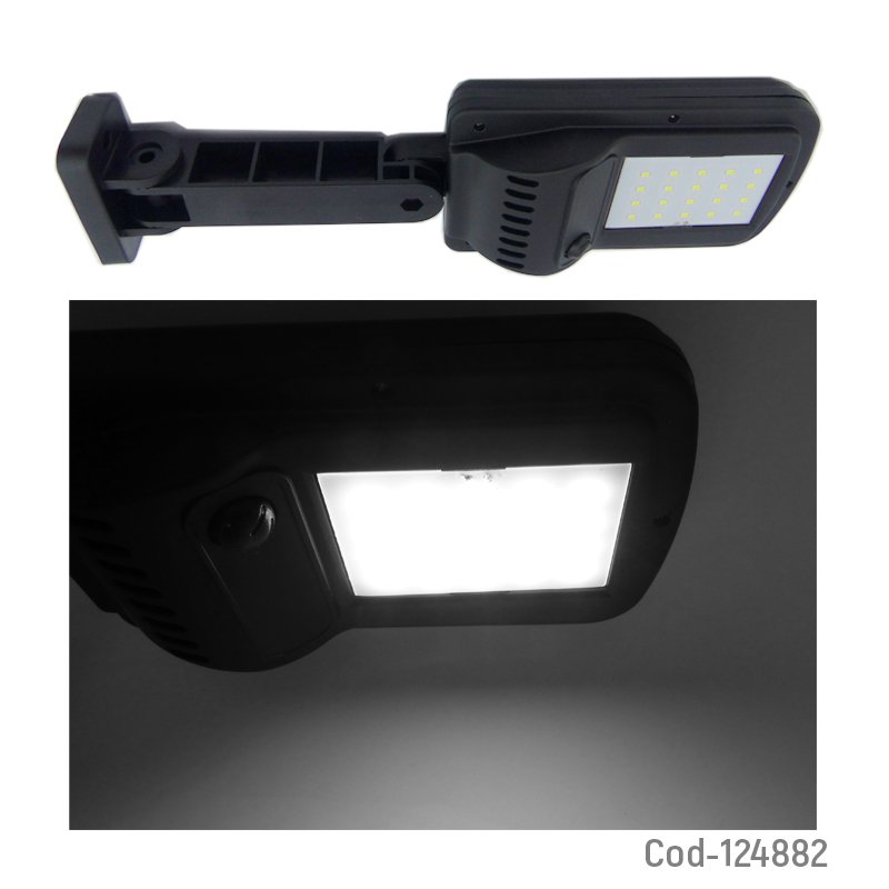 Foco mini solar para pared 20 led, pvc. en caja. mayorista — imagen 3