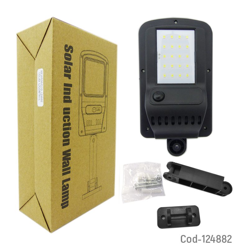 Foco mini solar para pared 20 led, pvc. en caja. mayorista — imagen 4
