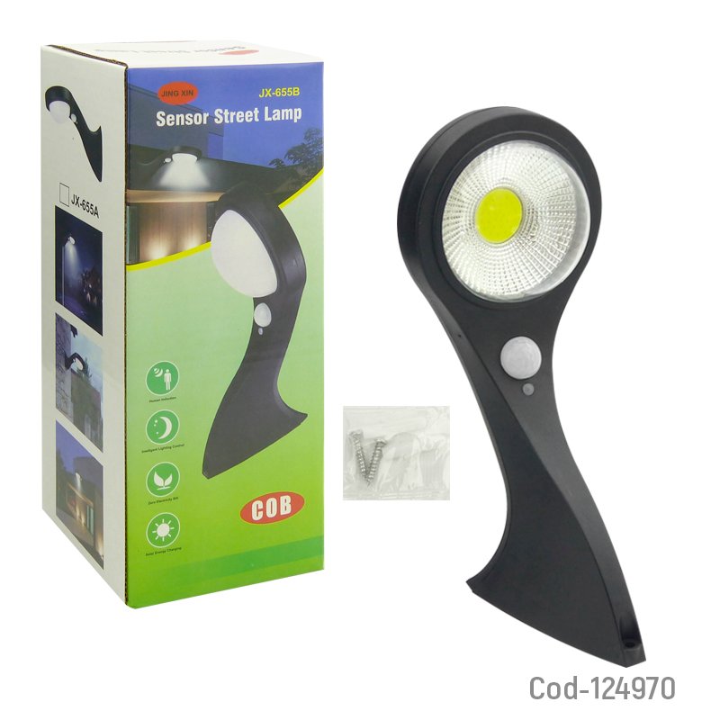 Foco solar para pared led cob con sensor de movimiento, jx-655b mayorista — imagen 4