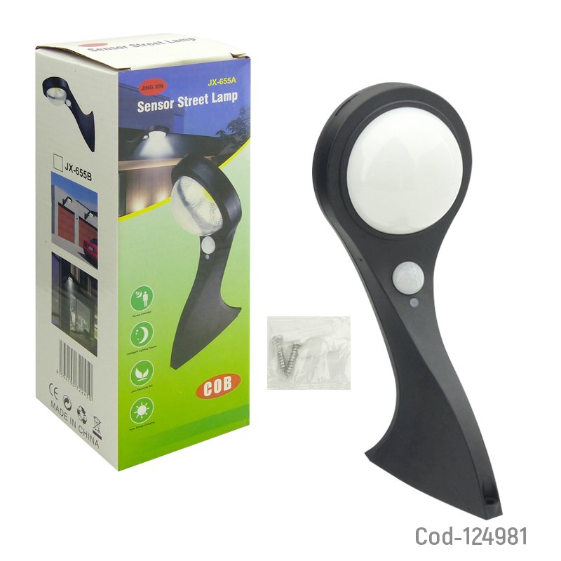 Foco mini solar para pared con mica blanca, sensor de movimiento, jx-655a mayorista — imagen 4