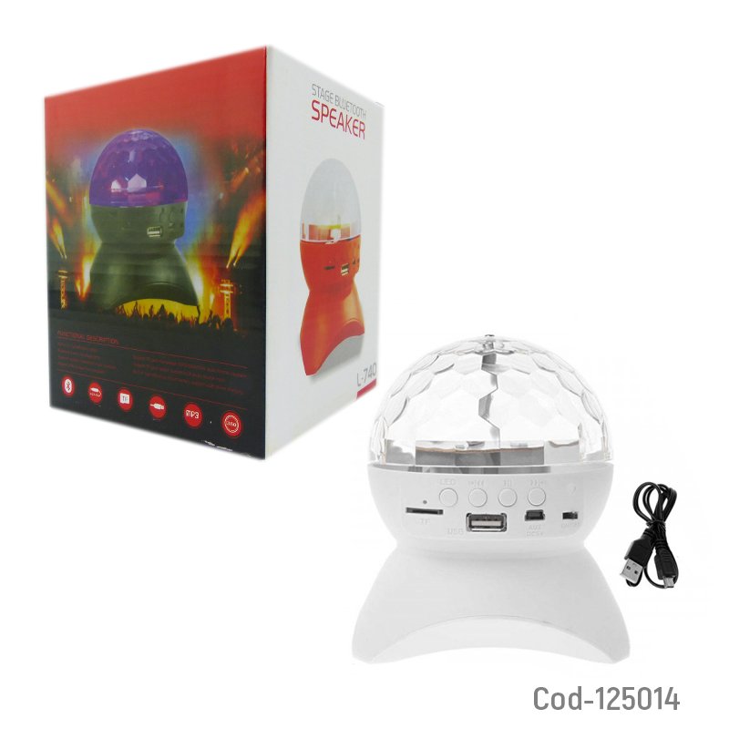Led magic mini ball ritmica rgb, bluetooth modelo l-740 usb recargable. mayorista — imagen 4