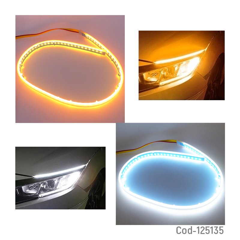 Tira led para foco de camion o bus 24 volt, duo color blanco/ambar. 60cm. mayorista — imagen 2