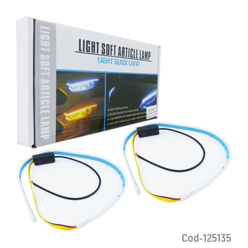 Tira led para foco de camion o bus 24 volt, duo color blanco/ambar. 60cm. mayorista — imagen 3