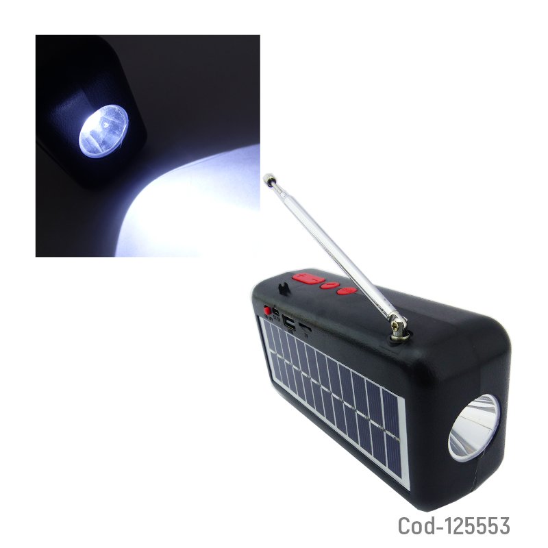Parlante bluetooth solar recargable con usb-tf-aux-fm mayorista — imagen 2