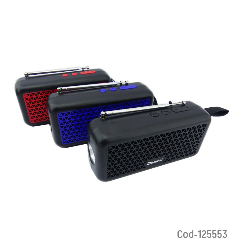 Parlante bluetooth solar recargable con usb-tf-aux-fm mayorista — imagen 3
