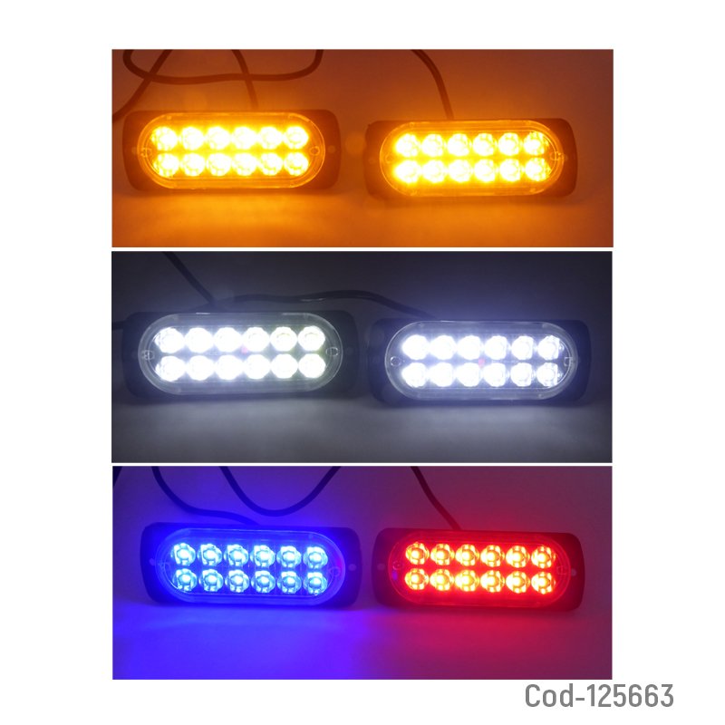 Luz 12 led strobo, kit x 2 unidades, con control remoto, 12 volt. mayorista — imagen 2