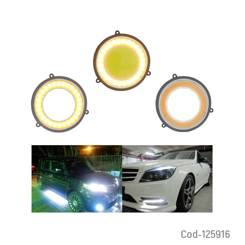 Neblineros led cob redondos, luz blanca/amarilla, waterproof. set x 2. - pack de 10 unidades mayorista — imagen 2