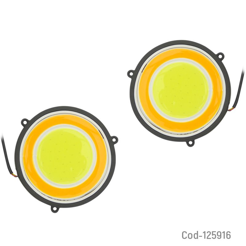 Neblineros led cob redondos, luz blanca/amarilla, waterproof. set x 2. - pack de 10 unidades mayorista — imagen 3