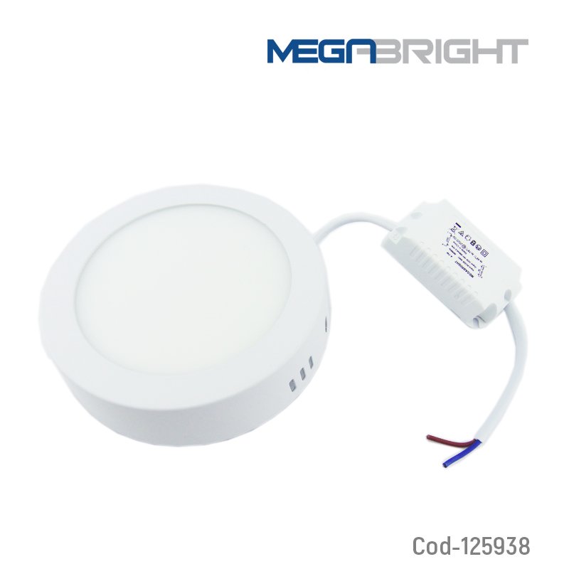 Foco led panel 6 watt, sobrepuesto, megabright, luz fria. en caja. - pack de 10 unidades mayorista — imagen 3