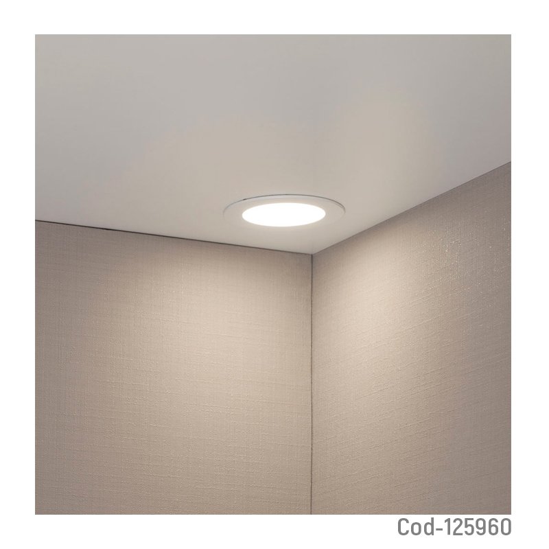 Foco led panel 6 watt, embutido, megabright, redondo de luz fria. en caja. mayorista — imagen 2