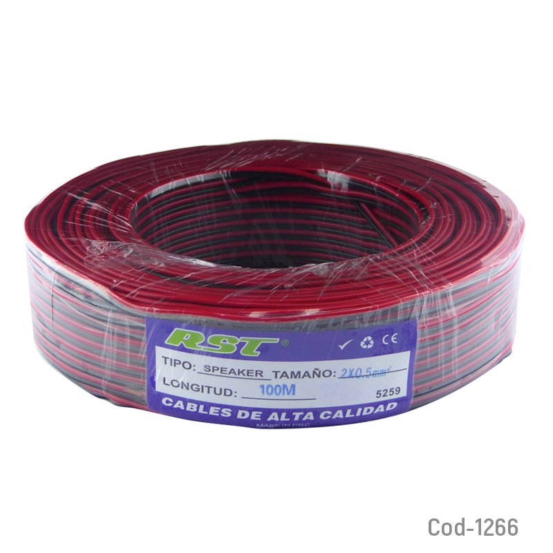 Rollo Cable Para Parlante 2 X 0.5 Mm. Marca RST De 100 Mts por mayor en Chile