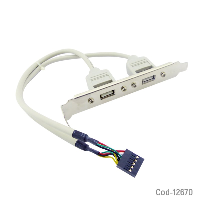 Puerto USB X 2 CPU Mainboard - Pack de 20 unidades 28cm por mayor en Chile