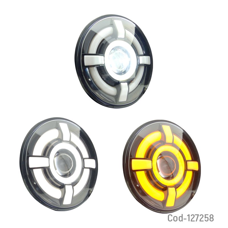 Foco led delantero de 7” para vehiculo, duo color, 12-24v mayorista — imagen 2