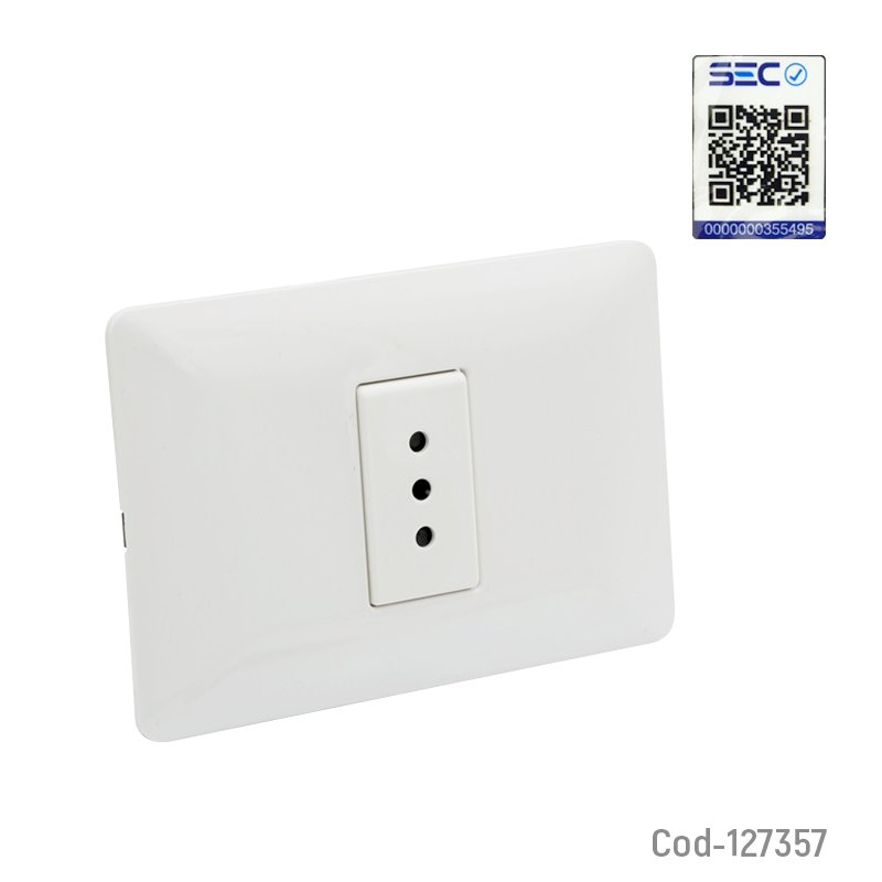 Enchufe Simple Para Muro, 10A-250V, Philco 12cm x 8,4cm x 3,5cm por mayor en Chile