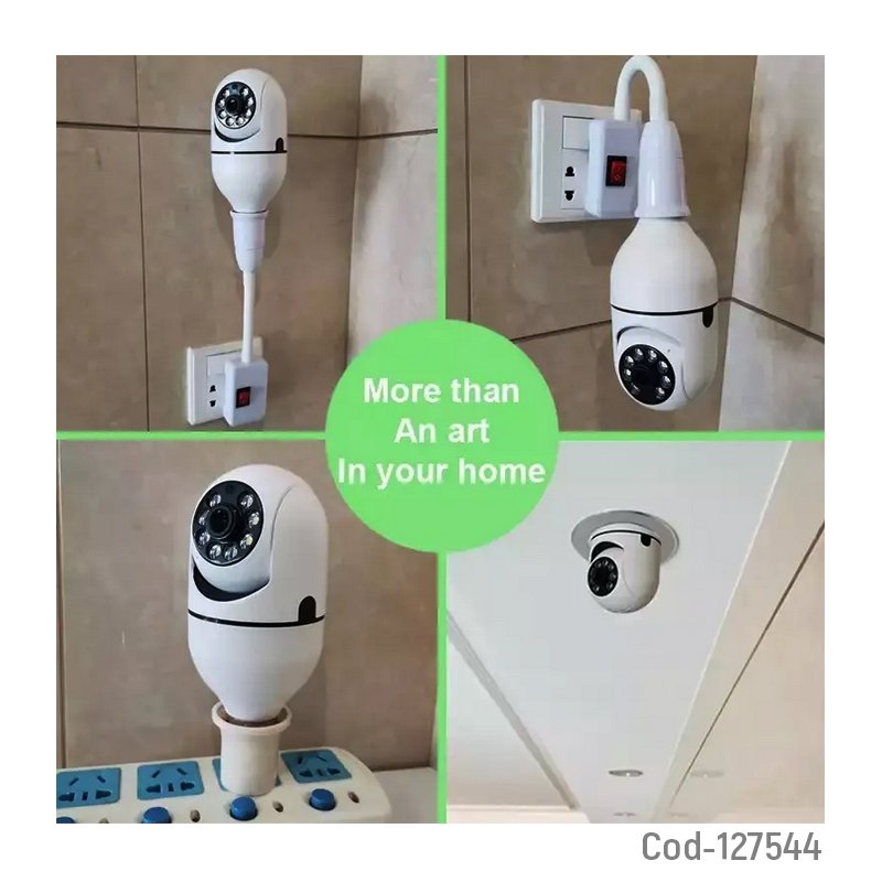 Camara vigilancia ip wifi, diseño ampolleta, jortan. con movimiento. en caja. mayorista — imagen 3