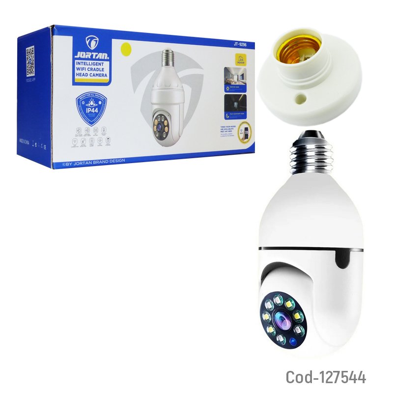 Camara vigilancia ip wifi, diseño ampolleta, jortan. con movimiento. en caja. mayorista — imagen 4