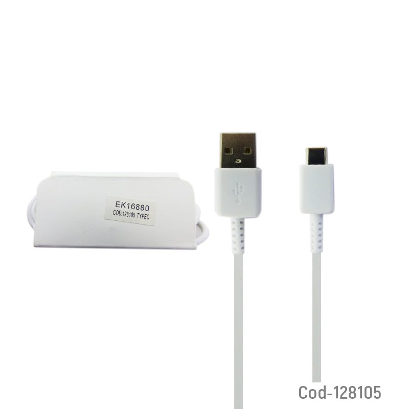 Cable usb a type-c datos y carga, 1 metro, disponible blanco, negro. - pack de 10 unidades mayorista — imagen 3