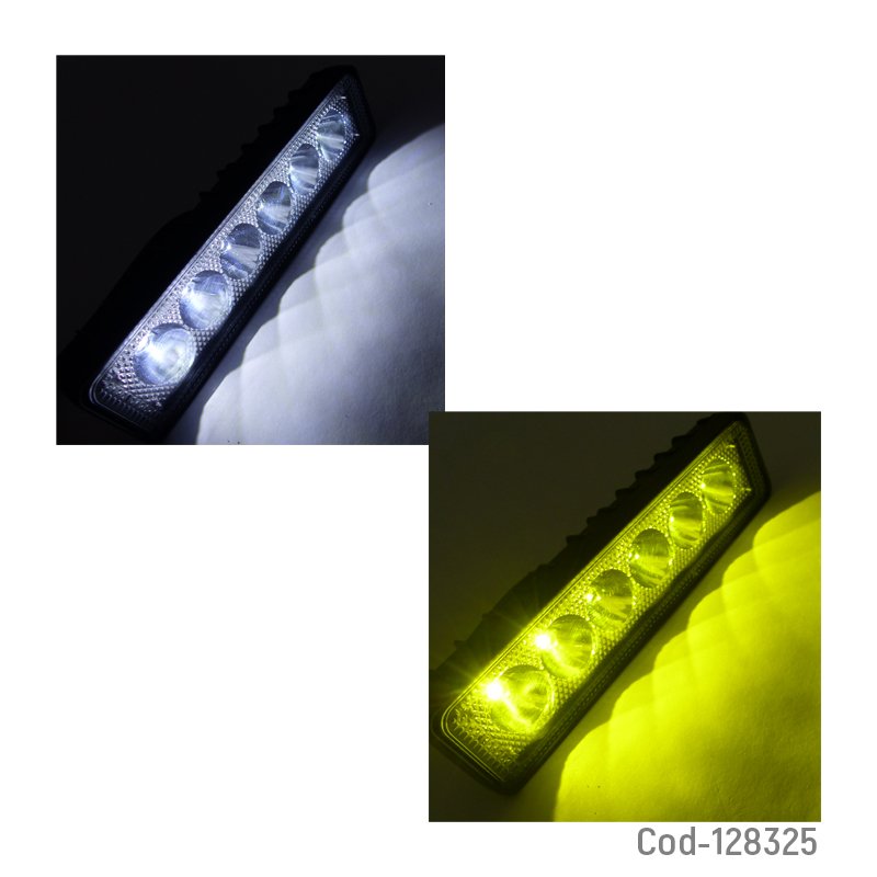 Neblinero 6 led, strobo-fijo, duo color, ambar/blanco. 12 volt, en caja. mayorista — imagen 2