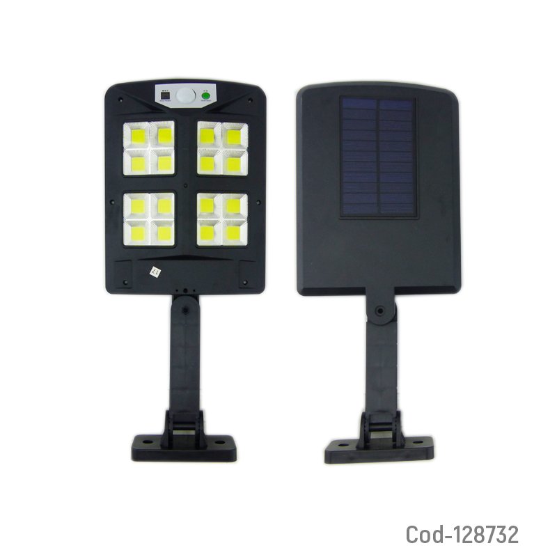 Foco mini solar para pared de16 led cob, pvc, con brazo, sensor y control remoto. en caja. mayorista — imagen 3