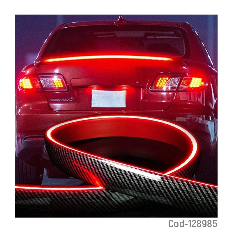 Moldura o spoiler para aleron, con luz led de freno, carbon 1.2 metros de largo. mayorista — imagen 2