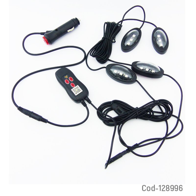 Kit led 4 piezas rgb, con app para smartphone, para interior de auto 12 volt. mayorista — imagen 3