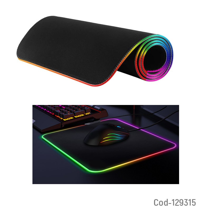 Pad mouse gamer, con luz rgb, medida 30x25cm. usb, en caja. alta calidad. mayorista — imagen 2