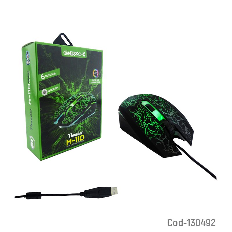 Mouse gamer usb thunder de 6 botones m-110. mayorista — imagen 3