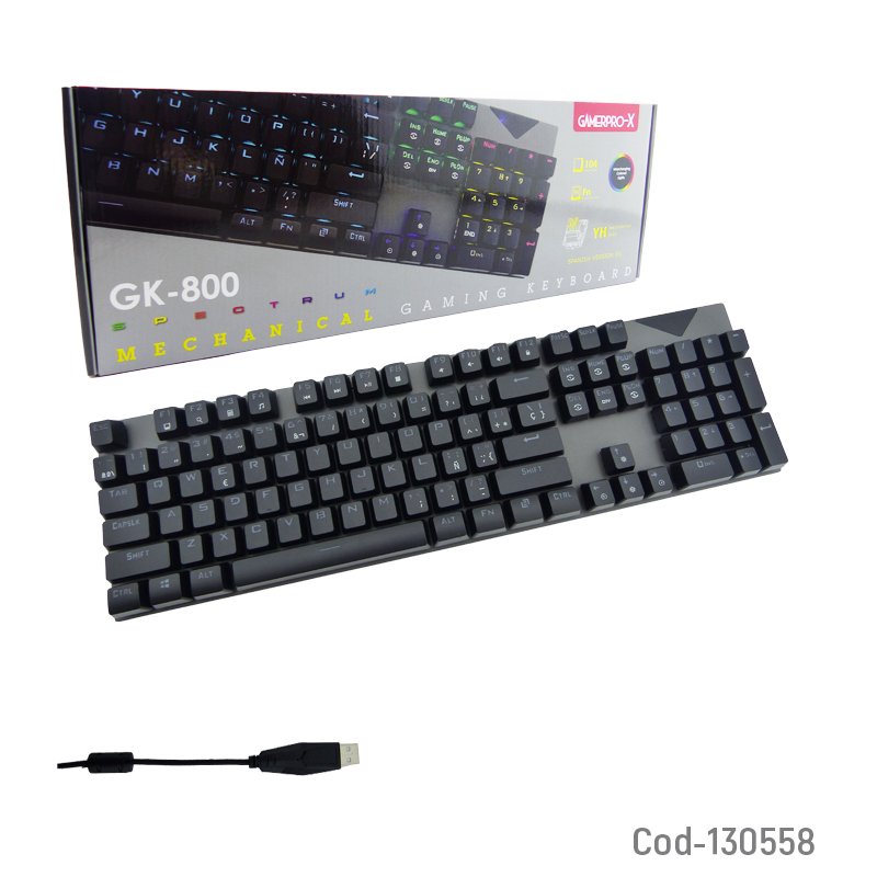 Teclado pc gamer mecanico gk-800 con luz rgb. mayorista — imagen 3