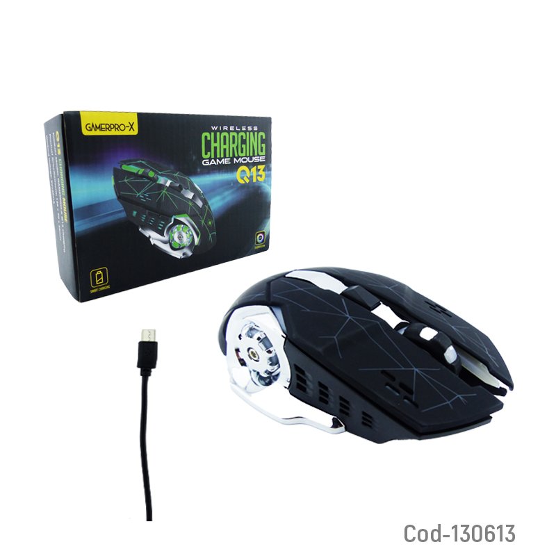 Mouse inalambrico gamer recargable. marca gamepro-x. modelo q13 con iluminacion. mayorista — imagen 4
