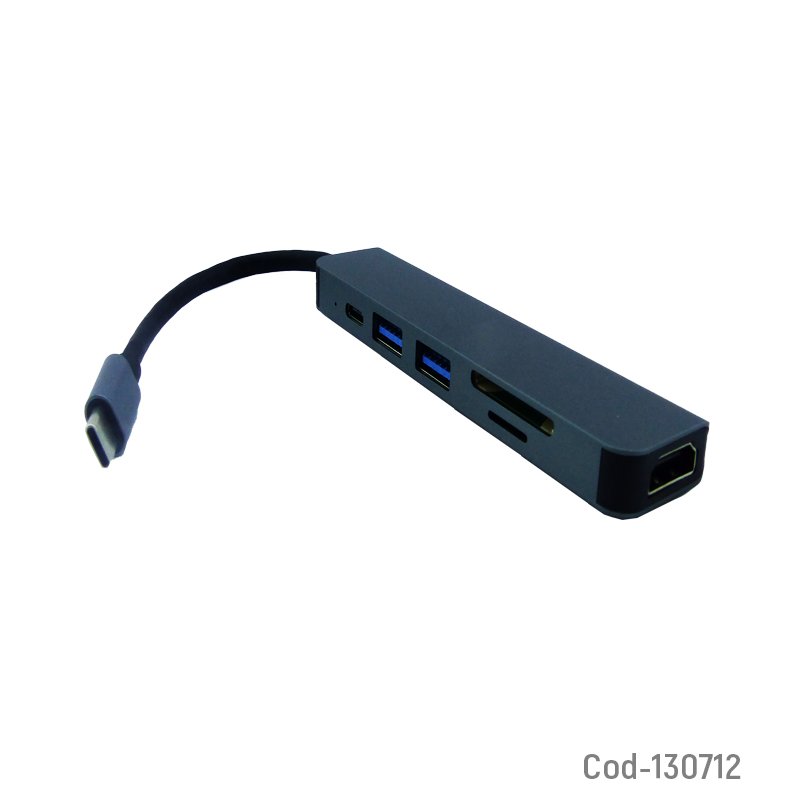 Hub tipo-c, 6 en 1, 2 puertos usb, hdmi, tf, pd, sd. modelo byl-2010. mayorista — imagen 2