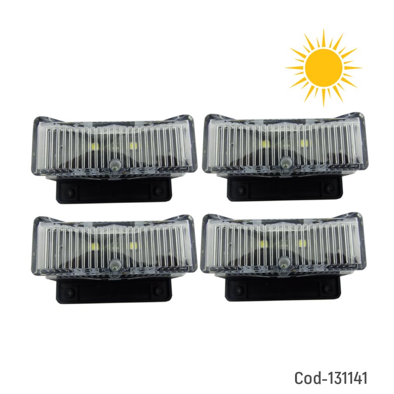 Aplique Solar LED Mini, Para Deck, Set X4. Luz Blanca, Producto En Caja. 10,8cm x 10,8cm x 5,2cm por mayor en Chile