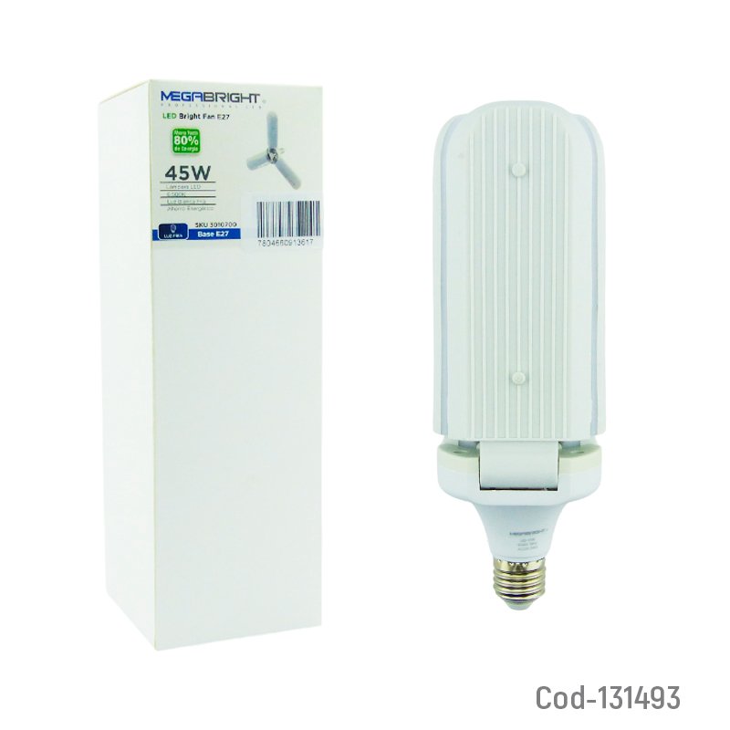 Ampolleta led bright fan 45w e-27, luz fria, megabright. en caja. mayorista — imagen 4
