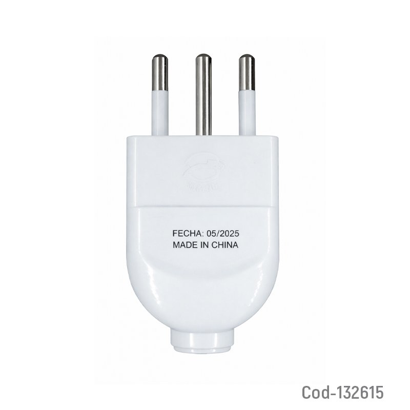 Enchufe Macho Con 2 Puntas + Tierra MACROTEL De 10 AMP. 3CM X 6CM X 1CM por mayor en Chile