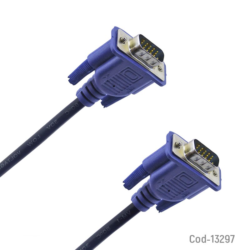 Cable VGA-VGA Azul 5 Metros, Con Filtro. Producto En Bolsa. - Pack de 10 unidades 5 METROS por mayor en Chile