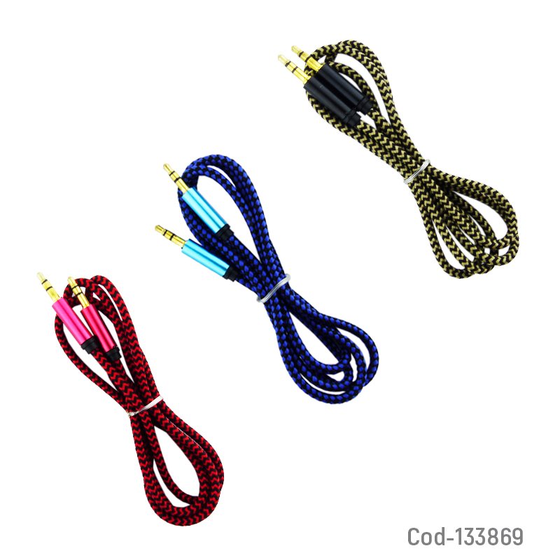 Cable 1x1 plug, tipo soga, y-07, punta de metal, 1 m x 3.5 mm. - pack de 20 unidades mayorista — imagen 2