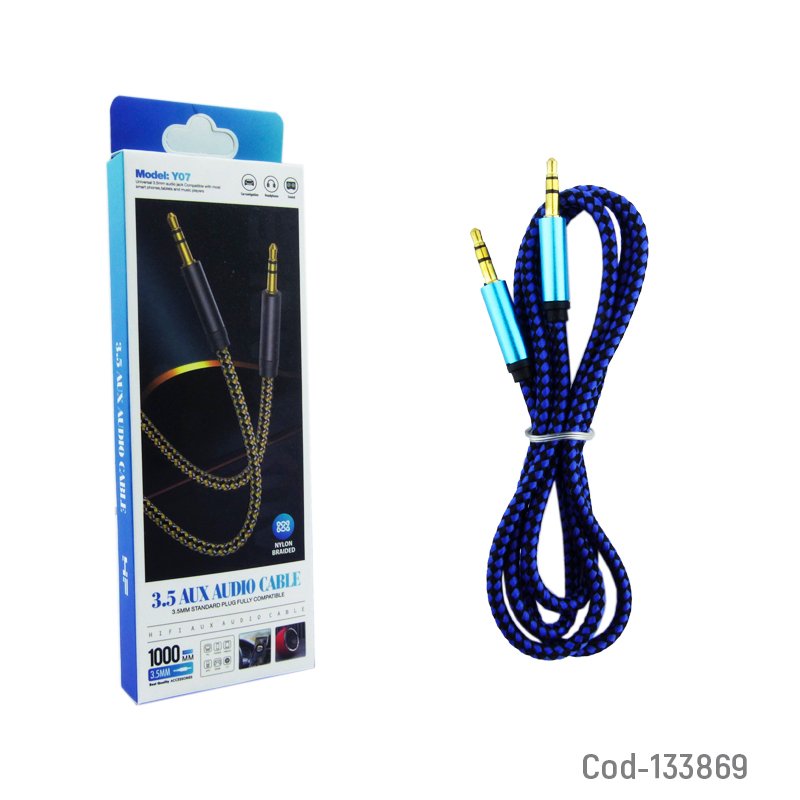 Cable 1x1 plug, tipo soga, y-07, punta de metal, 1 m x 3.5 mm. - pack de 20 unidades mayorista — imagen 3
