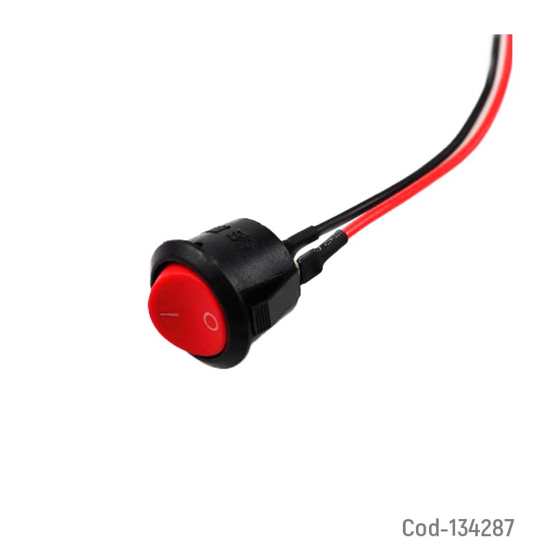 Interruptor De 2 Posiciones Y 2 Patas Con Cable. Rojo A 12 / 24 Volt - Pack de 20 unidades 2.5 cm x 1.5 cm x 1.5 cm por mayor en Chile