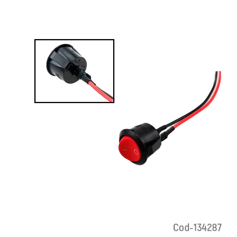 Interruptor de 2 posiciones y 2 patas con cable. rojo a 12 / 24 volt - pack de 20 unidades mayorista — imagen 2
