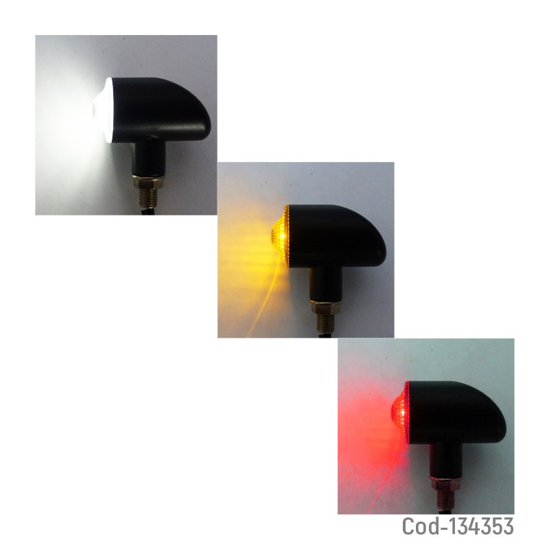 Luz intermitente led, duo color, ayc, modelo ac-0259. para moto. set x 2. mayorista — imagen 2