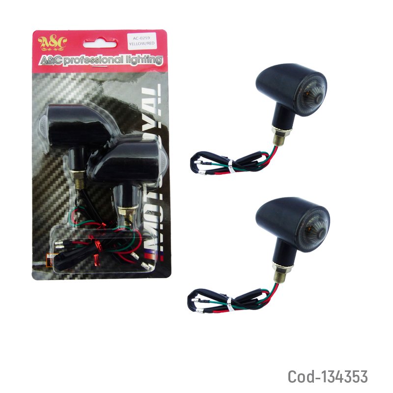 Luz intermitente led, duo color, ayc, modelo ac-0259. para moto. set x 2. mayorista — imagen 3