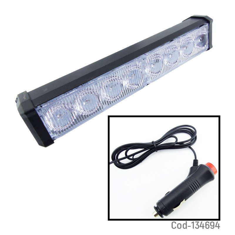 Baliza de 8 led strobo grande, 12 volt color ambar mayorista — imagen 2