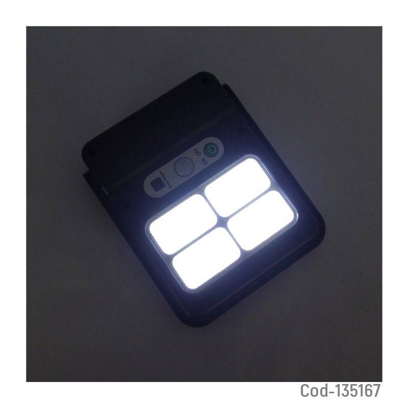 Foco mini solar para pared de 4 placas led cob modelo yk-606. mayorista — imagen 3