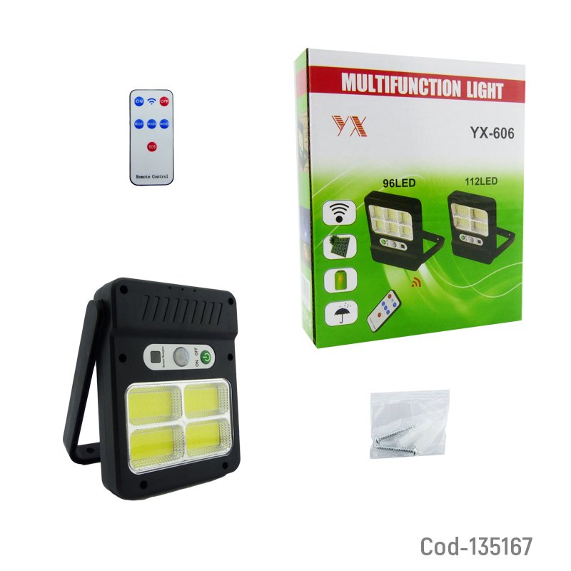 Foco mini solar para pared de 4 placas led cob modelo yk-606. mayorista — imagen 4