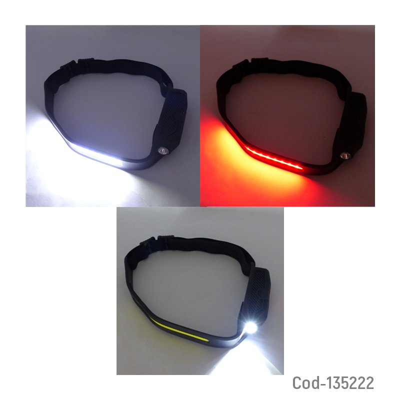 Linterna minero banda led cob + 1 led modelo w689-1 con sensor y duo color. - pack de 10 unidades mayorista — imagen 3