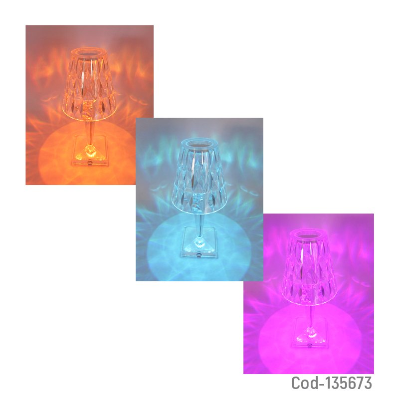 Lampara led rgb touch modelo velador, marca diamond, recargable. mayorista — imagen 2