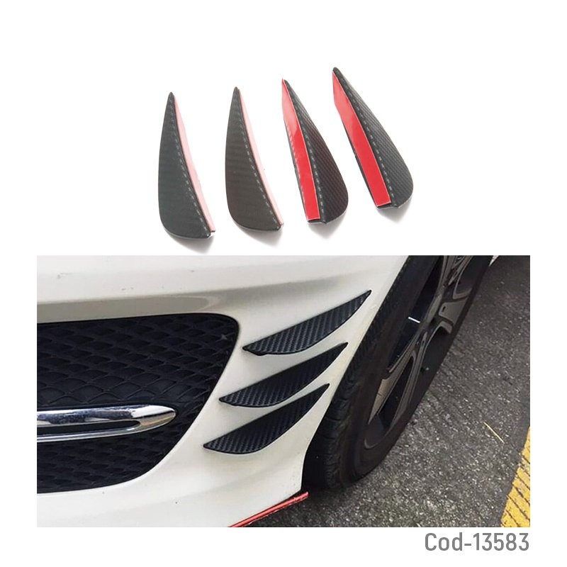 Difusor de aire aleta mini carbon, set x 4 piezas jdm para spoiler de auto. - pack de 10 unidades mayorista — imagen 2