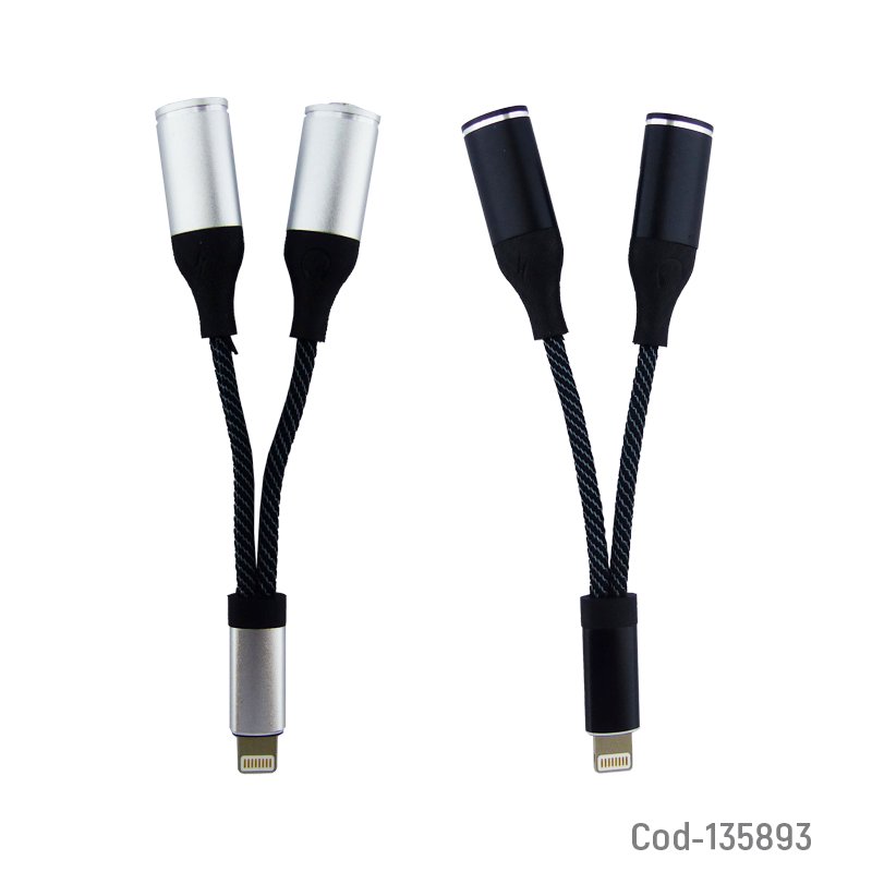 Cable adaptador bluetooth iphone a jack hembra y iphone cargador. - pack de 10 unidades mayorista — imagen 3