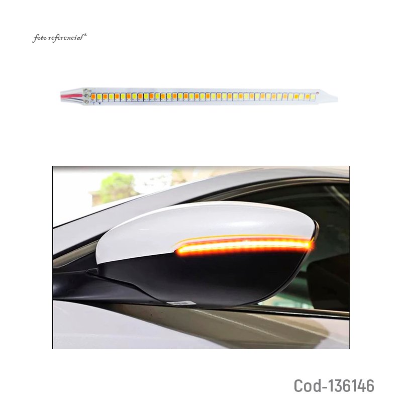 Tira led intermitente para espejo retrovisor de auto, duo color. - pack de 10 unidades mayorista — imagen 2